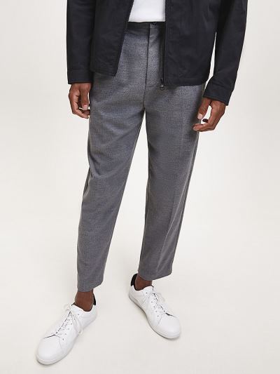 Calvin Klein Ruhák HU247939 | Calvin Klein Relaxed Heathered Twill Férfi Nadrág Sötét Szürke